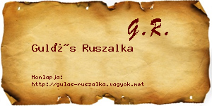 Gulás Ruszalka névjegykártya